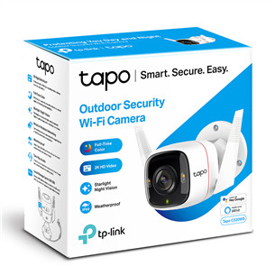 TP-Link Tapo C320WS, 2K, WiFi, LAN, balta - IP kamera