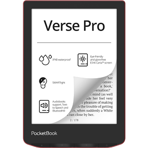 PocketBook Verse Pro, sarkana - E-grāmata PB634-3-WW