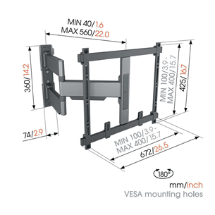 Vogel's TVM 5445 Full-Motion, 180º, 26'' - 55'', balta - Sienas stiprinājums televizoriem