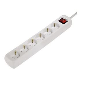 Hama, 1.4 m, 6 sockets, white - Extension plug 00030384