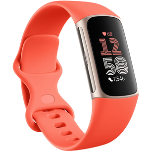 Fitbit Charge 6, oranža - Aktivitāšu sensora aproce