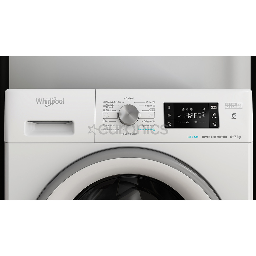 Whirlpool, 9 kg / 7 kg, depth 60,5 cm, 1600 rpm - Washer-Dryer Combo