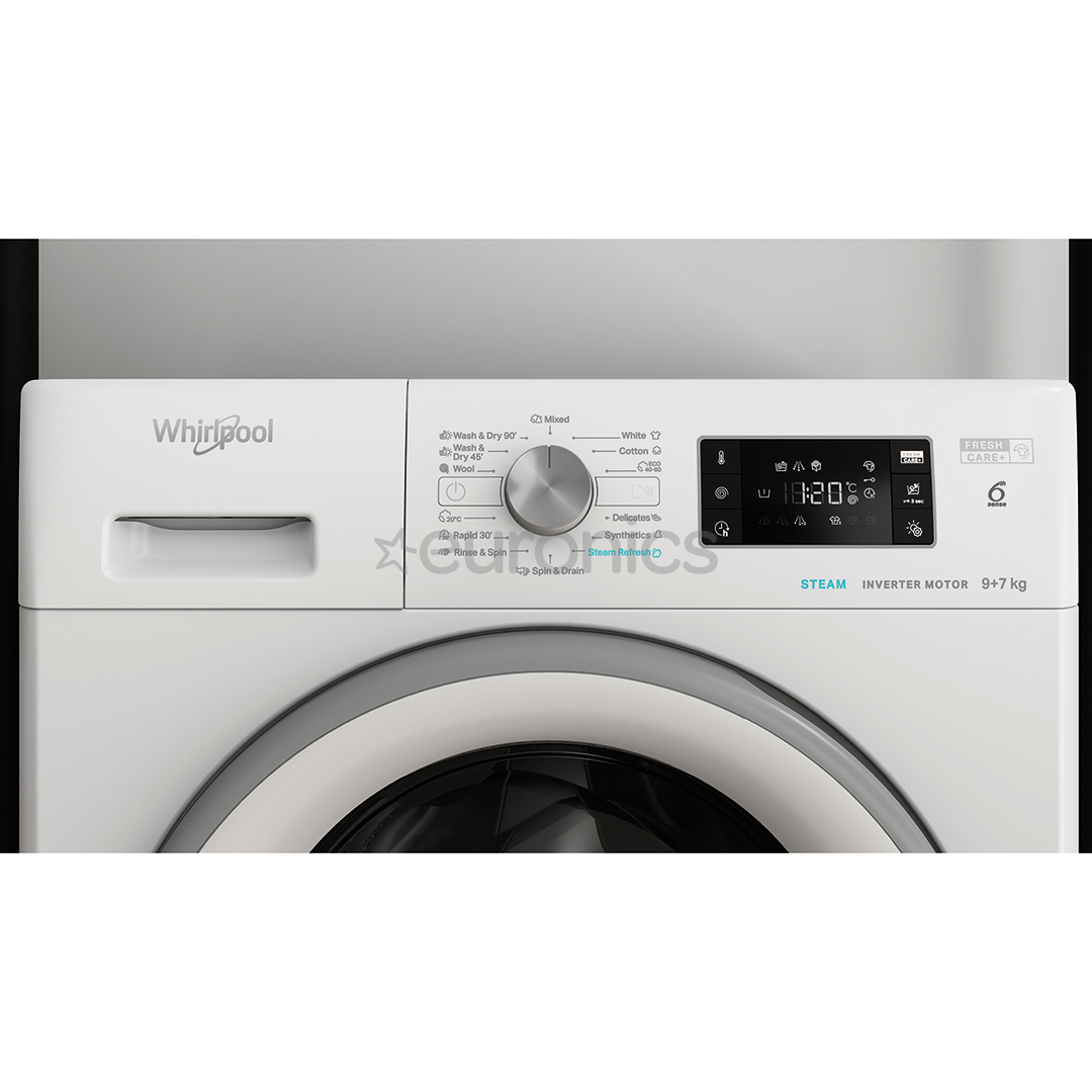 Whirlpool, 9 kg / 7 kg, depth 60,5 cm, 1600 rpm - Washer-Dryer Combo