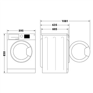 Whirlpool, 9 kg / 7 kg, depth 60,5 cm, 1600 rpm - Washer-Dryer Combo