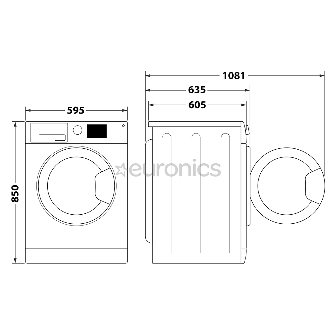 Whirlpool, 9 kg / 7 kg, depth 60,5 cm, 1600 rpm - Washer-Dryer Combo
