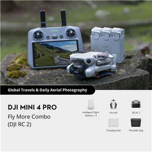 DJI Mini 4 Pro Drone Fly More Combo + RC 2 Controller - Radio vadāms lidaparāts