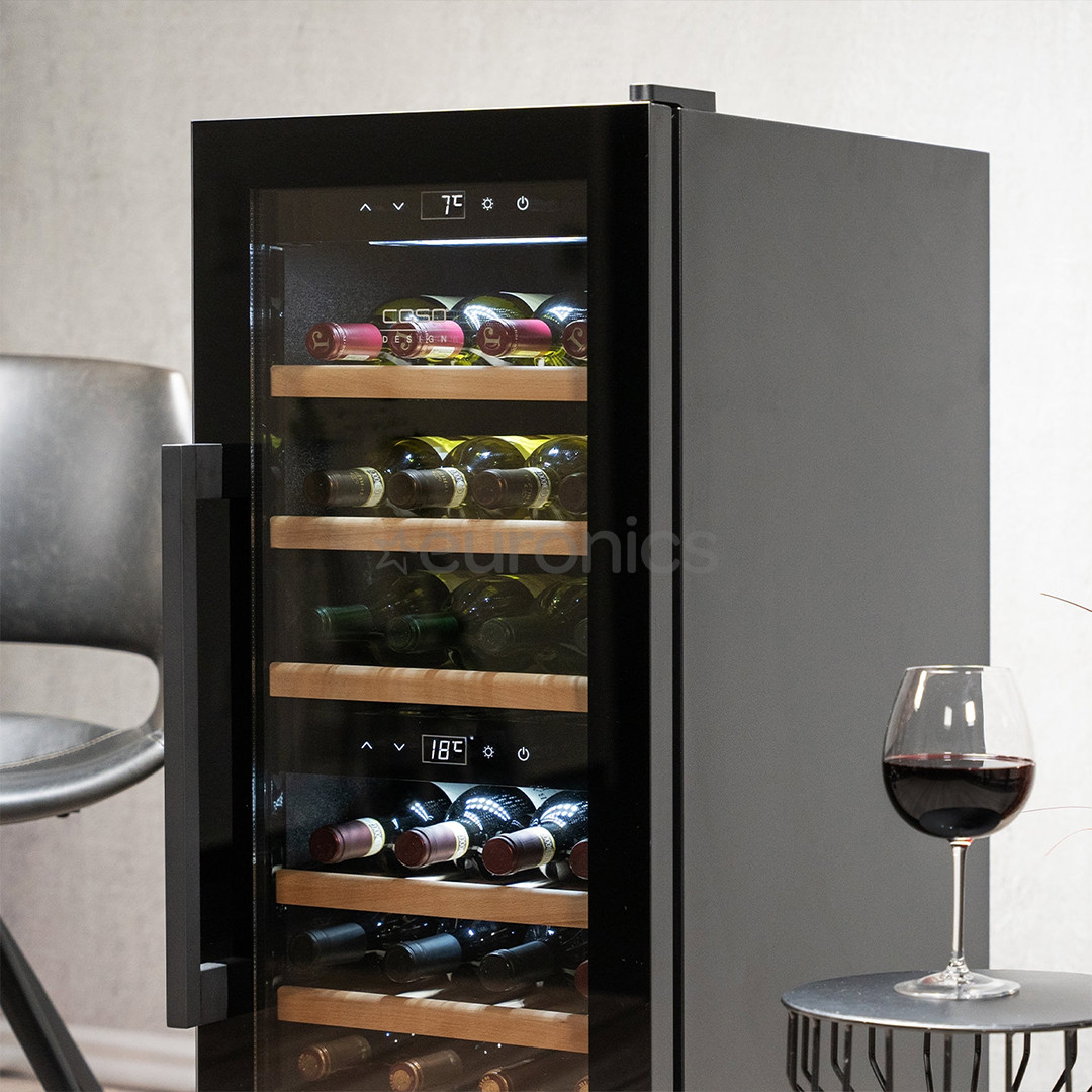 Caso WineExclusive 38 Smart, 38 bottles, height 107 cm, black - Wine Cooler