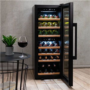 Caso WineExclusive 38 Smart, ietilpība: 38 pudeles, augstums 107 cm, melna - Vīna skapis