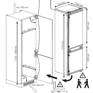 Beko, 271 L, augstums 178 cm - Iebūvējams ledusskapis