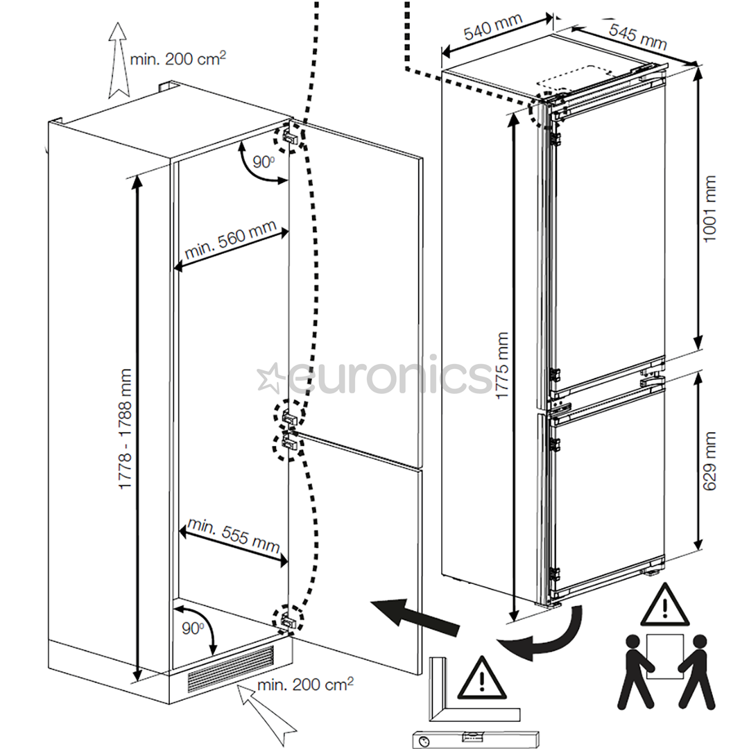 Beko, 271 L, 178 cm - Built-in refrigerator