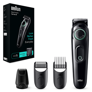 Braun Series 3 Beard Trimmer, melna - Bārdas trimmeris BT3421