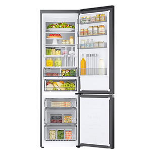 Samsung, NoFrost, 390 L, 203 cm, matte black - Refrigerator