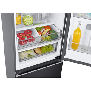 Samsung, NoFrost, 390 L, 203 cm, matte black - Refrigerator