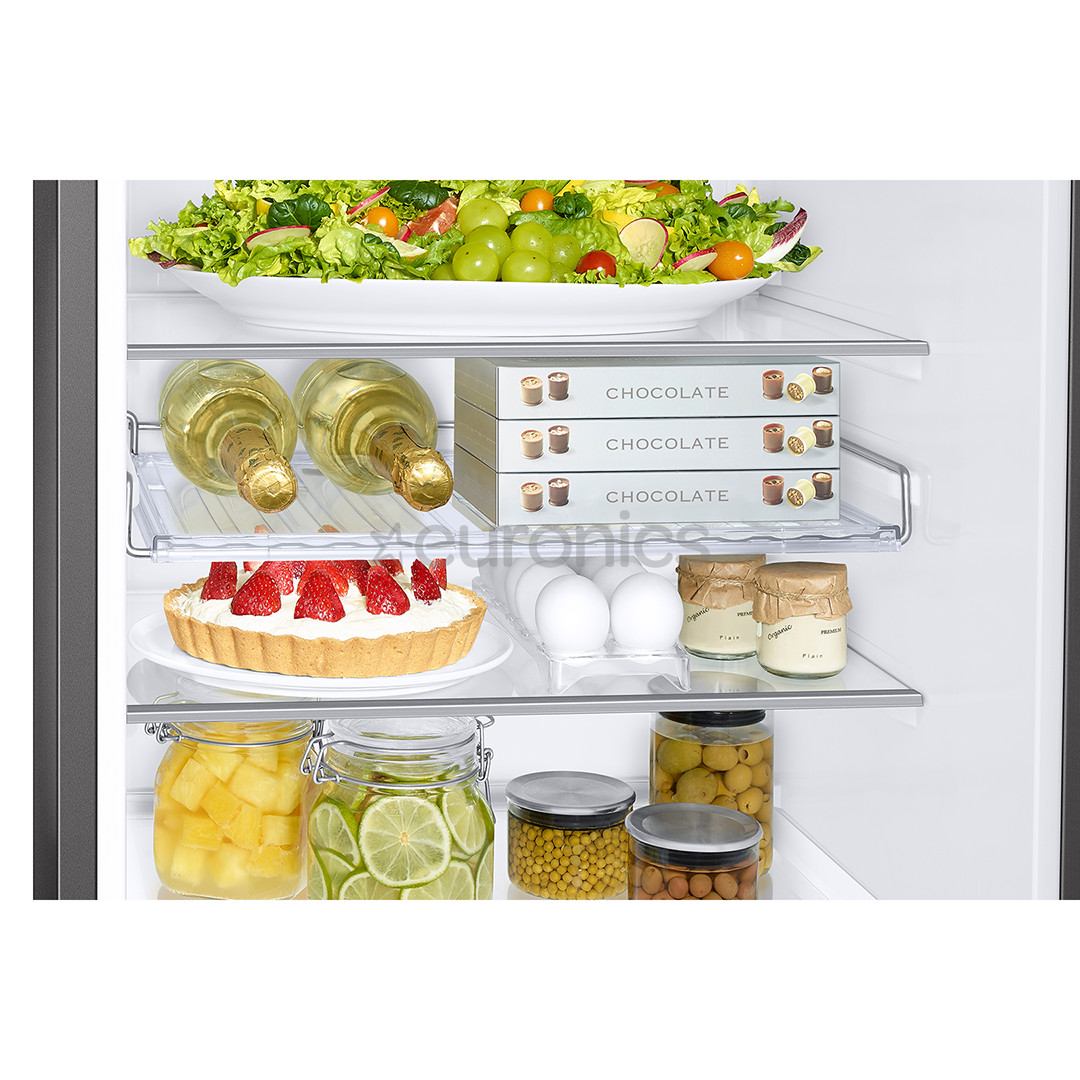 Samsung, Humidity Fresh +, NoFrost, 344 L, height 186 cm, inox - Refrigerator