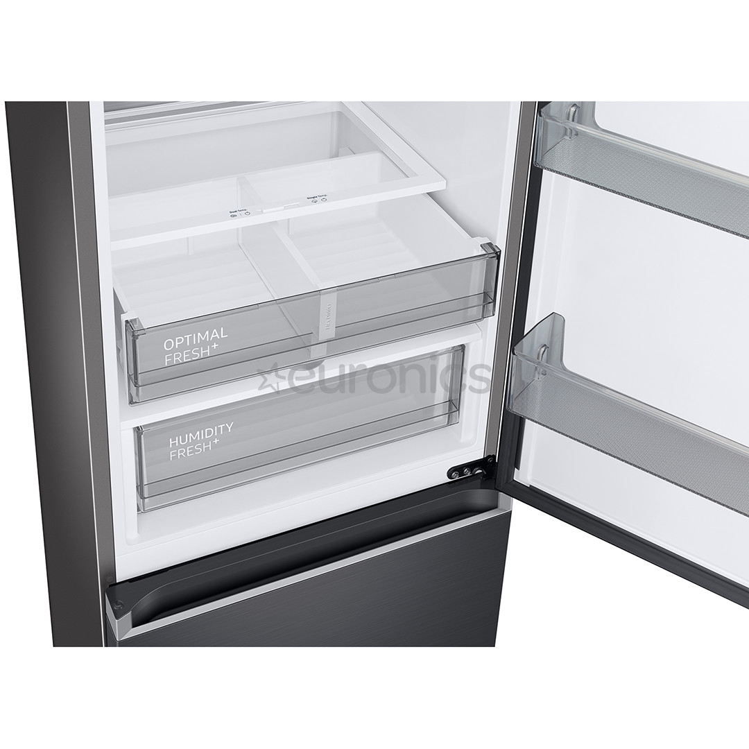 Samsung BeSpoke, NoFrost, augstums 186 cm, 344 L, melna - Ledusskapis