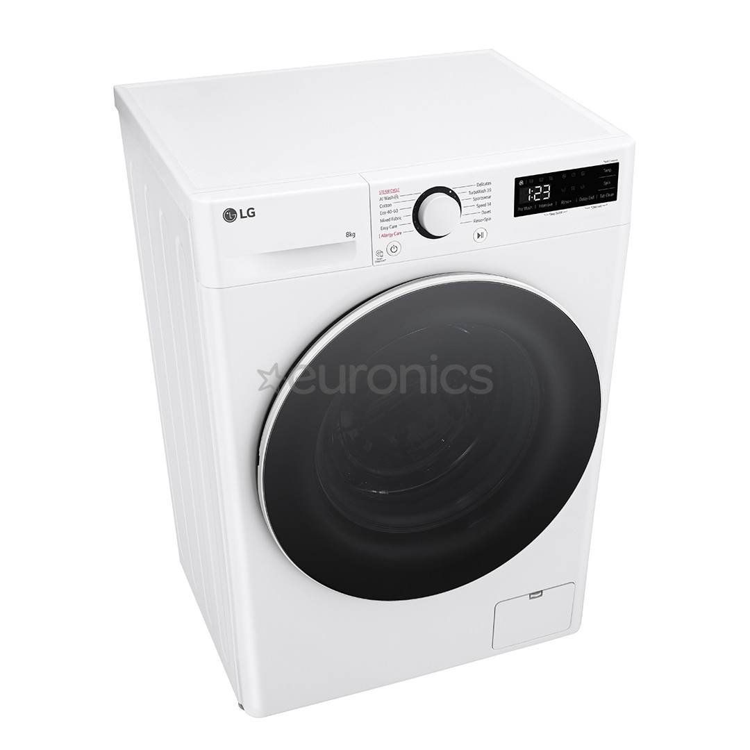LG, 8 kg, dziļums 47.5 cm, 1200 apgr/min., balta - Veļas mazgājamā mašīna ar priekšējo ielādi