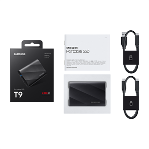 Samsung Portable SSD T9, 1 TB, USB 3.2 Gen 2, melna - Ārējais SSD cietais disks