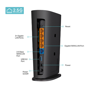 TP-Link Archer AX80, AX6000 8-Stream Wi-Fi 6, 2.5G LAN, melna - Bezvadu rūteris