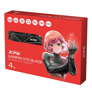 Adata XPG Gammix S70 Blade, 4 ТБ, M.2 PCIe Gen4, черный - SSD