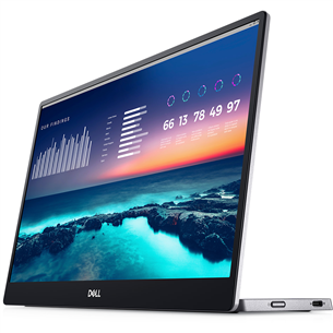 Dell Portable P1424H, 14'', Full HD, LED IPS, melna/pelēka - Portatīvais monitors