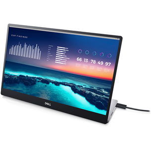 Dell Portable P1424H, 14'', Full HD, LED IPS, melna/pelēka - Portatīvais monitors