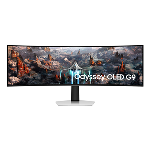 Samsung Odyssey OLED G9 G93SC, 49'', Dual QHD, OLED, 240 Гц, изогнутый, серебристый - Монитор LS49CG934SUXEN