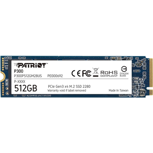 Patriot P300, 512 GB, M.2 PCIe Gen 3x4 - SSD cietais disks P300P512GM28