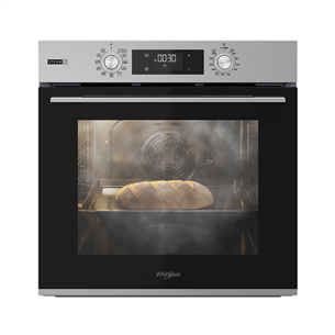 Whirlpool, 71 L, hydrolytic cleaning, stainless steel - Built-in oven