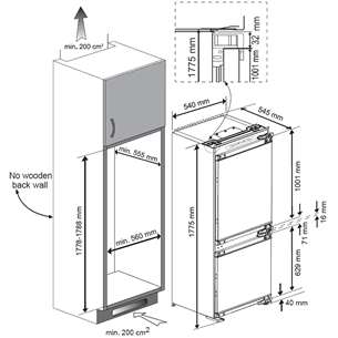 Beko, 254 L, height 178 cm - Built-in Refrigerator