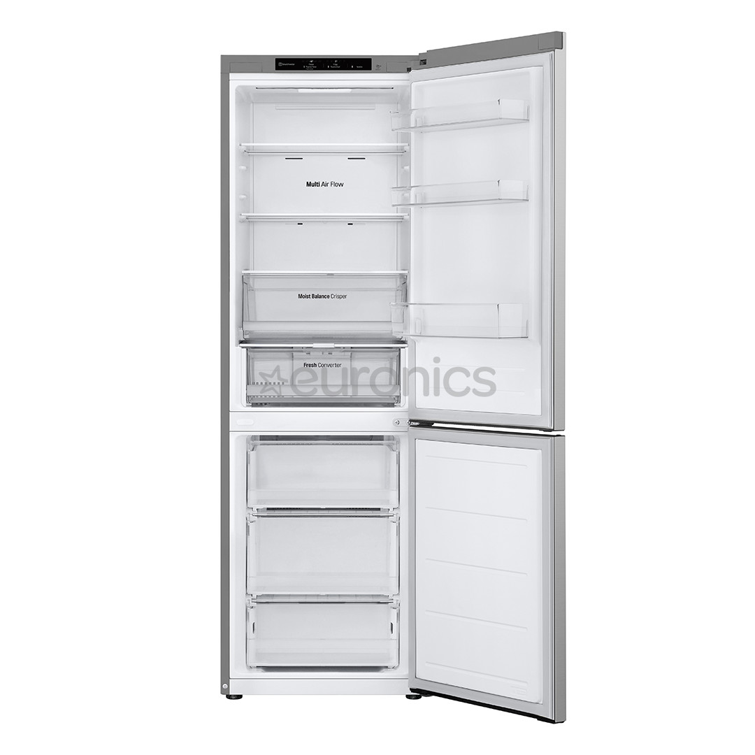 LG, NoFrost, 344 L, augstums 186 cm, sudraba - Ledusskapis