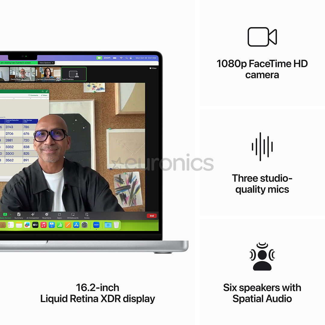 Apple MacBook Pro 16 (2023), M3 Pro 12C/18C, 36 GB, 512 GB, ENG, sudraba - Portatīvais dators