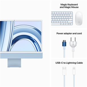 Apple iMac 24" (2023), M3 8C/8C, 8 GB, 256 GB, SWE, zila - Dators