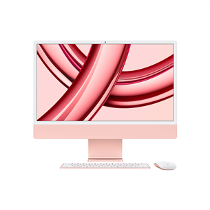 Apple iMac 24" (2023), M3 8C/8C, 8 GB, 256 GB, SWE, rozā - Dators MQRD3KS/A