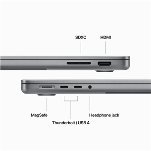 Apple MacBook Pro 14 (2023) M3, 8C/10C, 8 GB, 512 GB, RUS, pelēka - Portatīvais dators