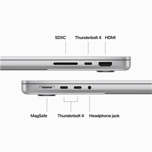 Apple MacBook Pro 14 (2023) M3 Pro, 11C/14C, 18 GB, 512 GB, ENG, sudraba - Portatīvais dators