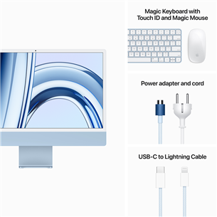 Apple iMac 24" (2023), M3 8C/10C, 8 GB, 256 GB, Touch ID, SWE, zila - Dators