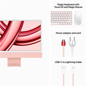 Apple iMac 24" (2023), M3 8C/10C, 8 GB, 256 GB, Touch ID, ENG, rozā - Dators