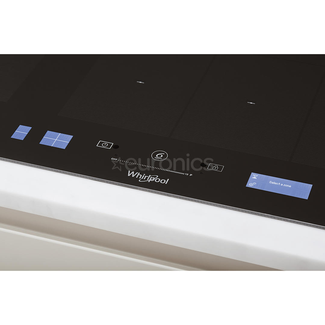 Whirlpool, width 86 cm, black - Built-in induction hob