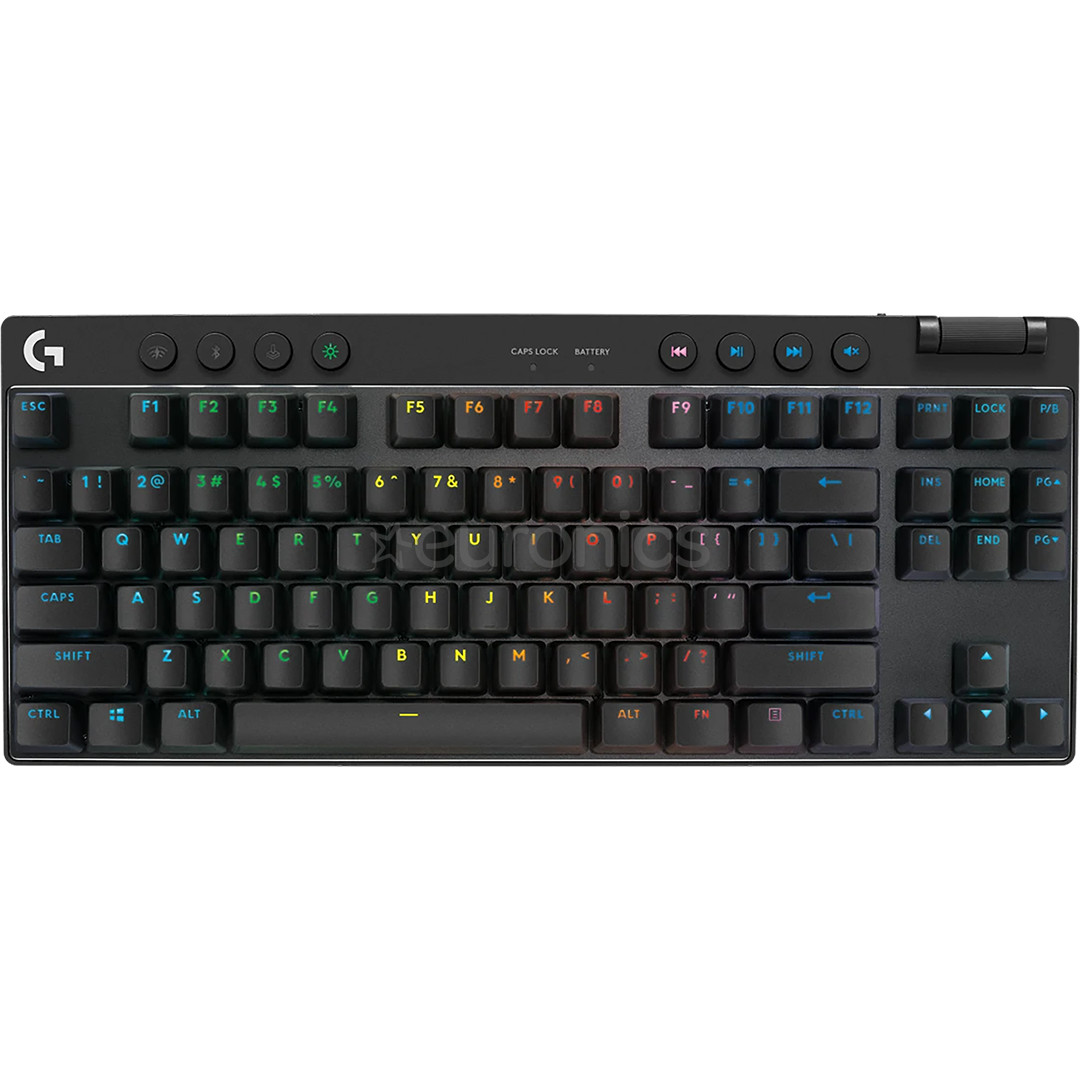 Logitech PRO X TKL, US, melna - Bezvadu klaviatūra