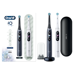 Braun Oral-B iO 8 Duo, 2 gab., melna/balta - Elektrisko zobu birstu komplekts