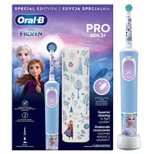 Braun Oral-B Vitality PRO Kids, Frozen - Elektriskā zobu birste + ceļojuma futrālis D103FROZEN.TC