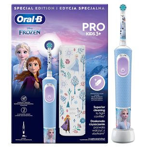 Braun Oral-B Vitality PRO Kids, Frozen - Elektriskā zobu birste + ceļojuma futrālis