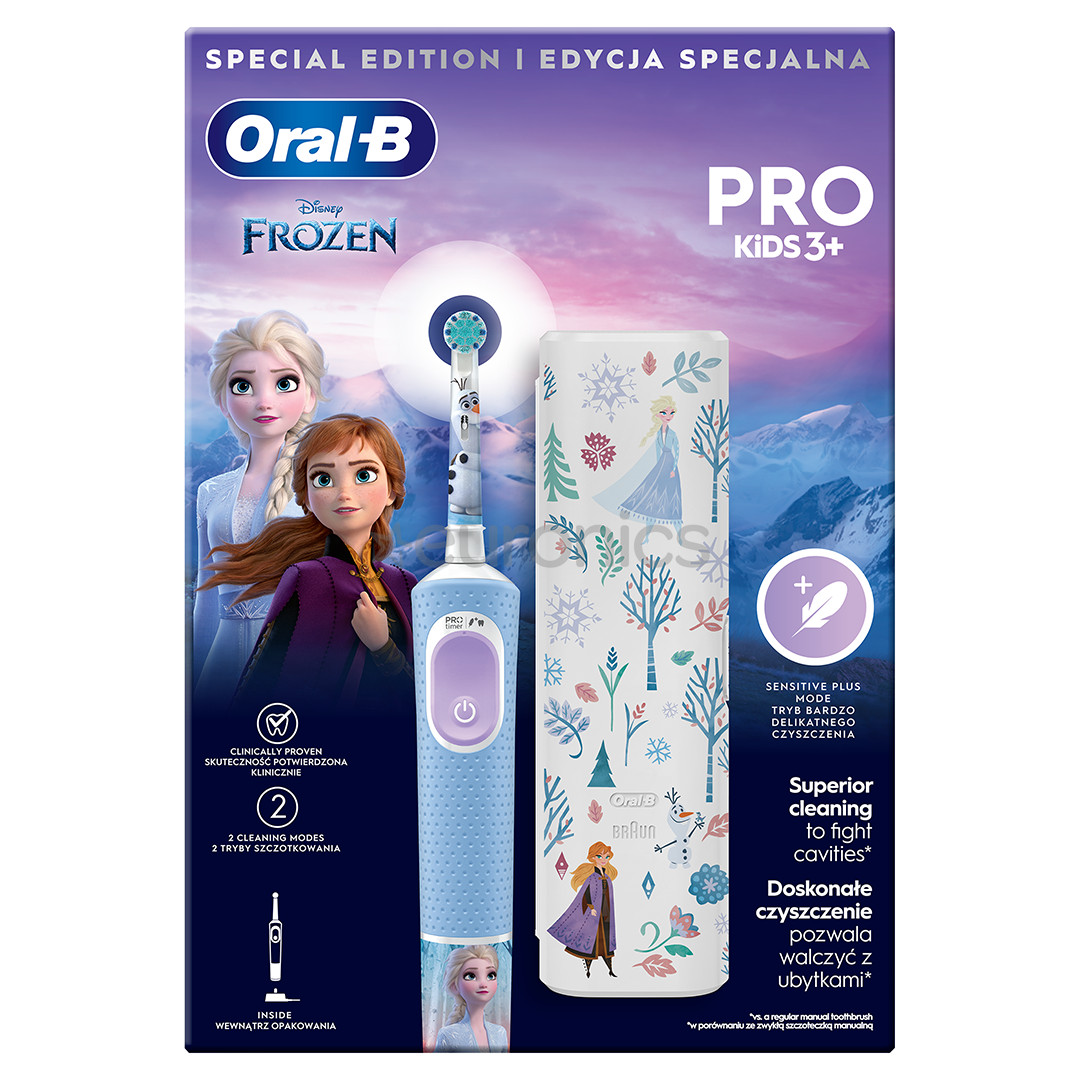 Braun Oral-B Vitality PRO Kids, Frozen - Electric toothbrush + travel case