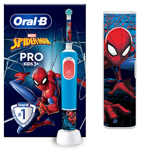 Braun Oral-B Vitality PRO Kids, Spiderman - Elektriskā zobu birste + ceļojuma futrālis