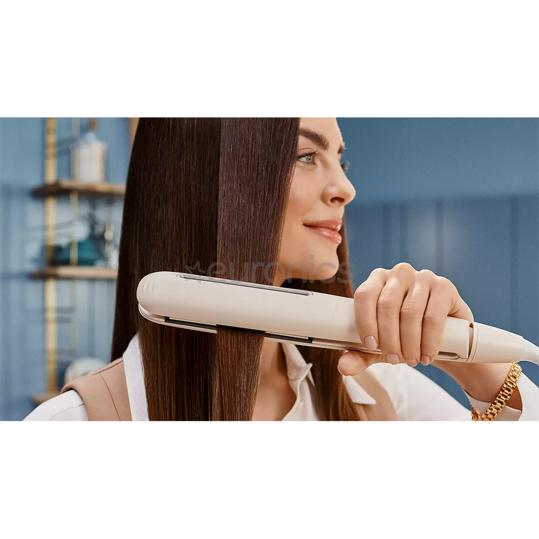 Philips 8000 Series SenseIQ, бежевый - Щипцы для выпрямления волос