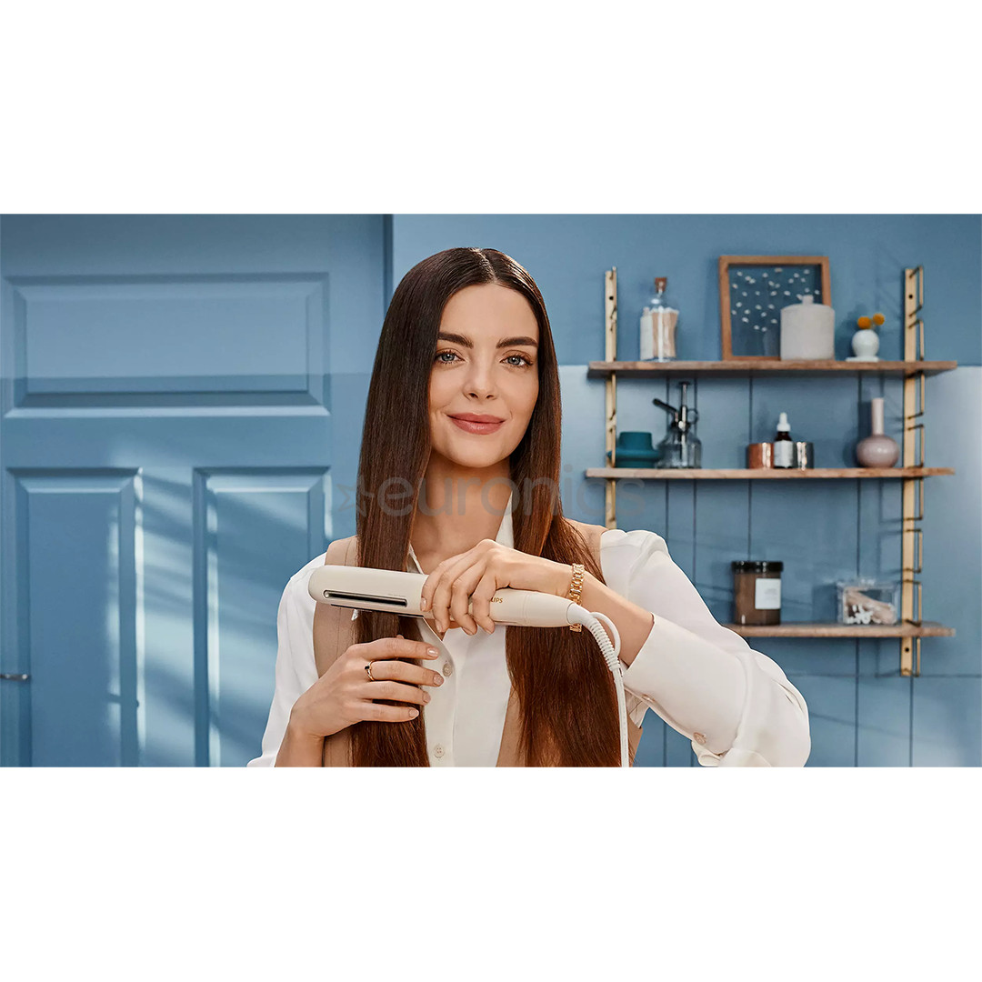 Philips 8000 Series SenseIQ, бежевый - Щипцы для выпрямления волос
