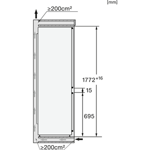 Miele, 253 L, augstums 177 cm - Iebūvējams ledusskapis