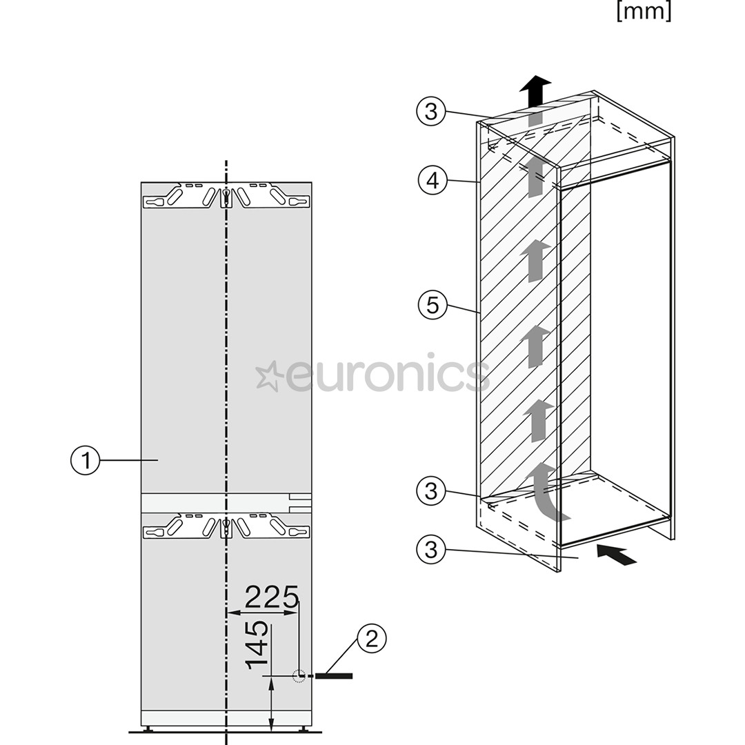 Miele, 253 л, высота 177 см - Интегрируемый холодильник
