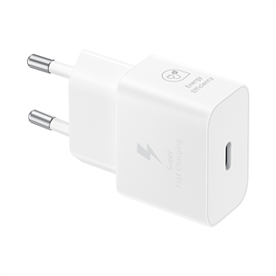 Samsung, USB-C, 25 W, balta - Lādētājs