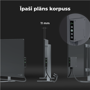 Aeno, 700+ W, pelēka - Viedais elektriskais sildītājs